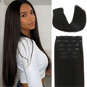 HUMAN HAIR 20Inch Clip in Hair Extensions 120g 6pcs Double Weft
